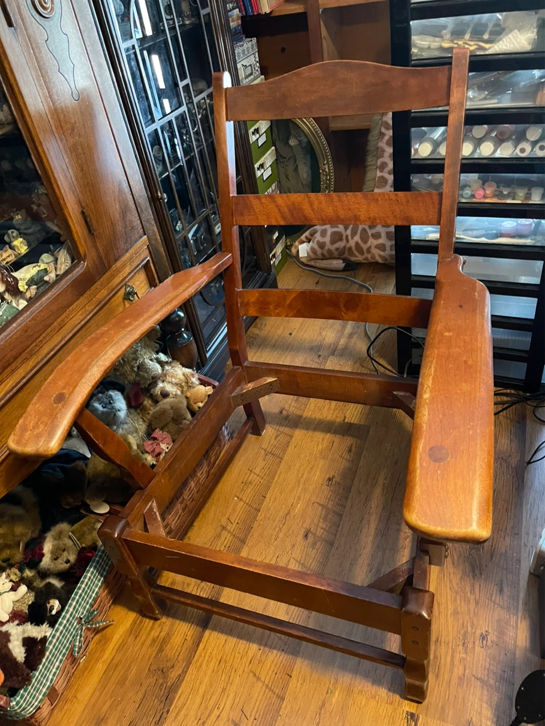 Antique Wooden Chair with Cushions - photo 2