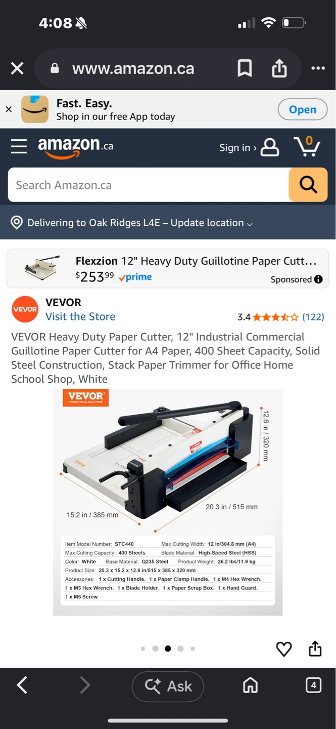 VEVOR Heavy Duty Paper Cutter Guillotine 12 Inch
