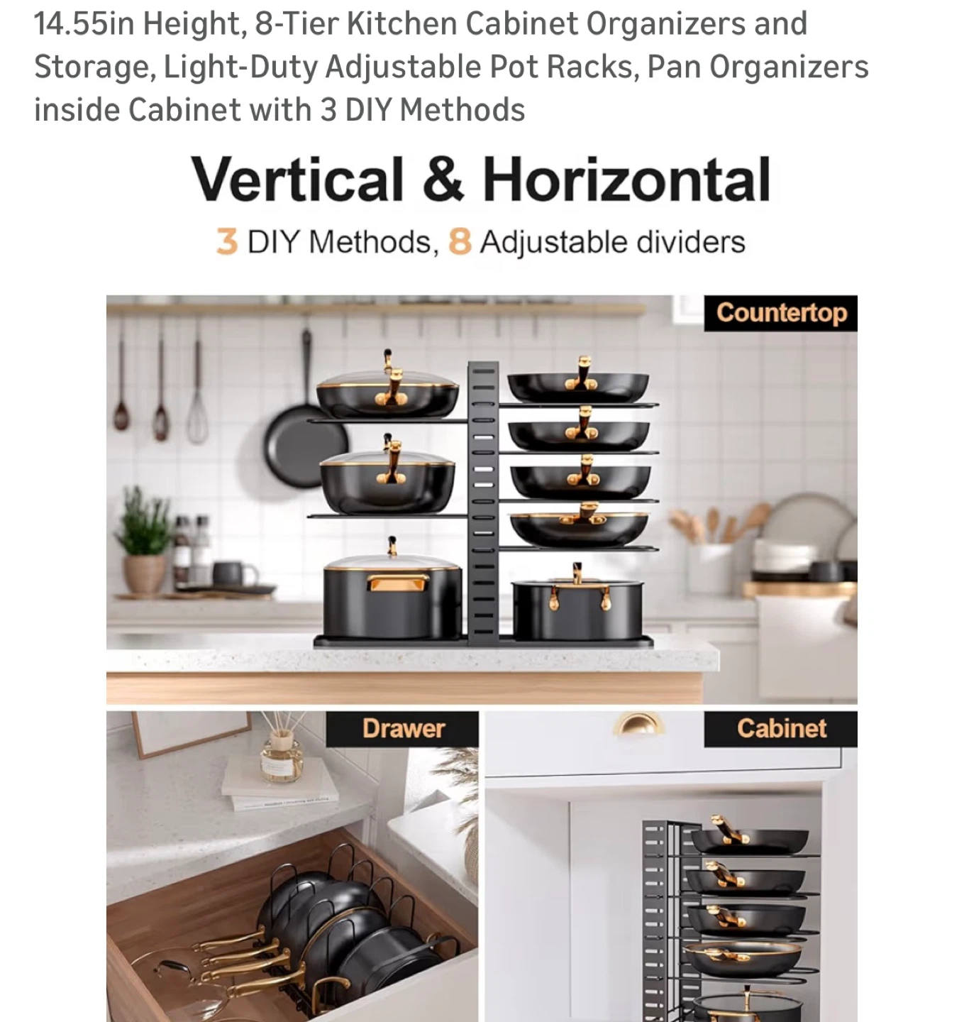 MUDEELA 8-Tier Pots and Pans Organizer Rack - photo 3