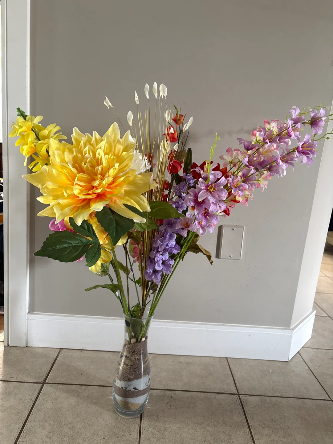 Artificial Flower Arrangement in Glass Vase - photo 3