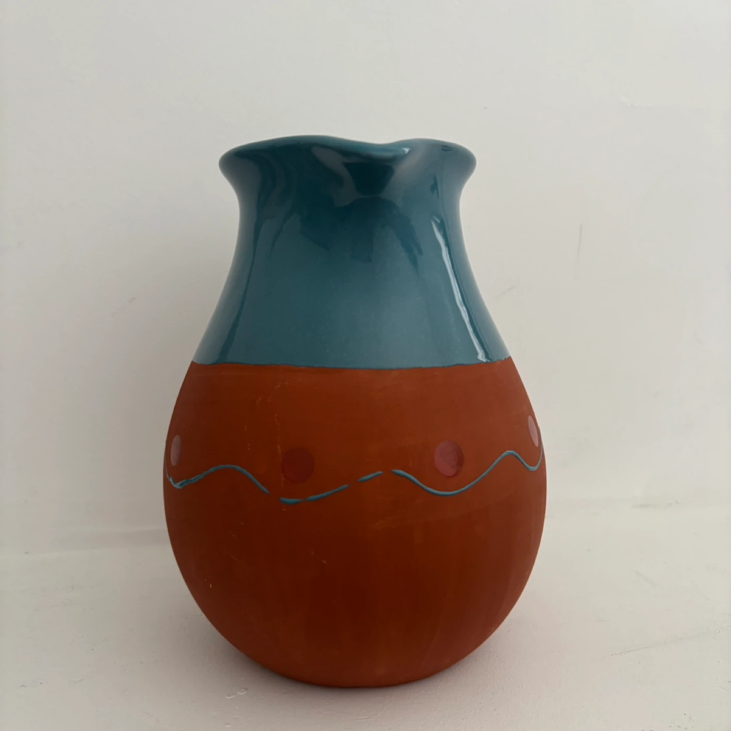 Vintage Red Clay Terracotta Pottery Pitcher - photo 4