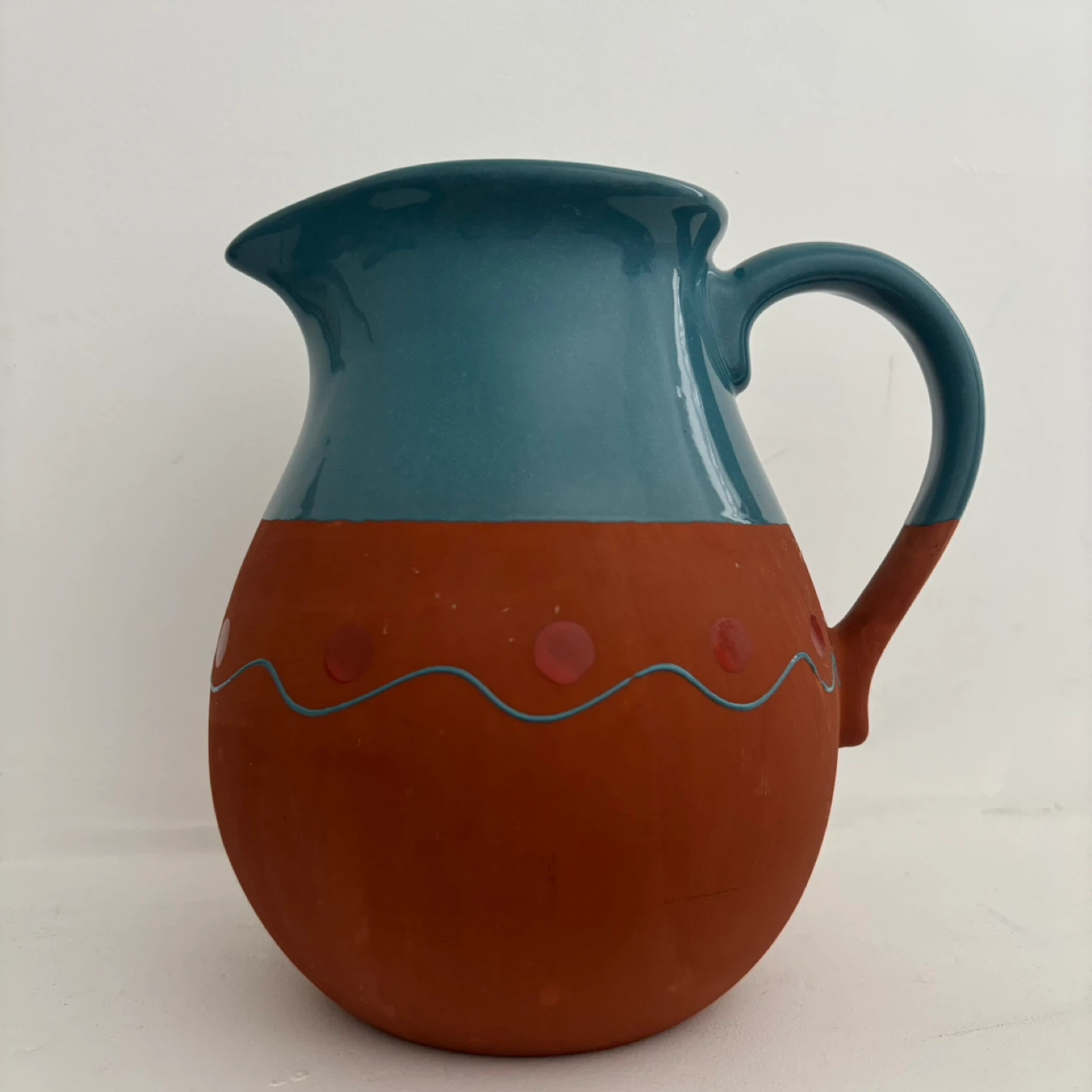 Vintage Red Clay Terracotta Pottery Pitcher - photo 3