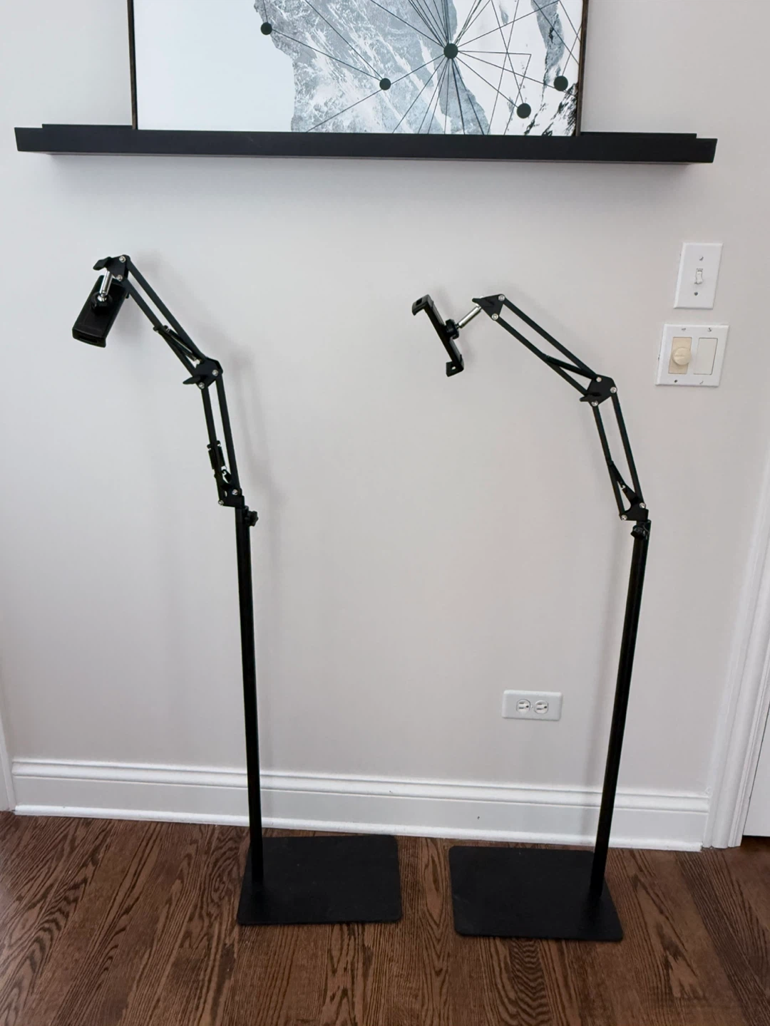 2x Adjustable Floor Stand Holder for Phone/Tablet
