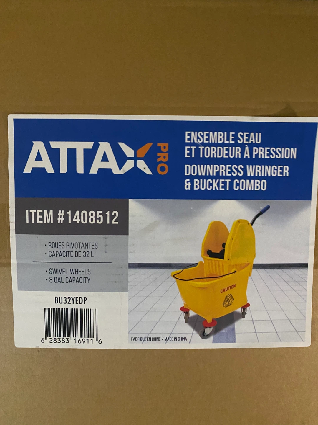 ATTAX Pro Downpress Wringer & Bucket Combo - 8 Gal Capacity