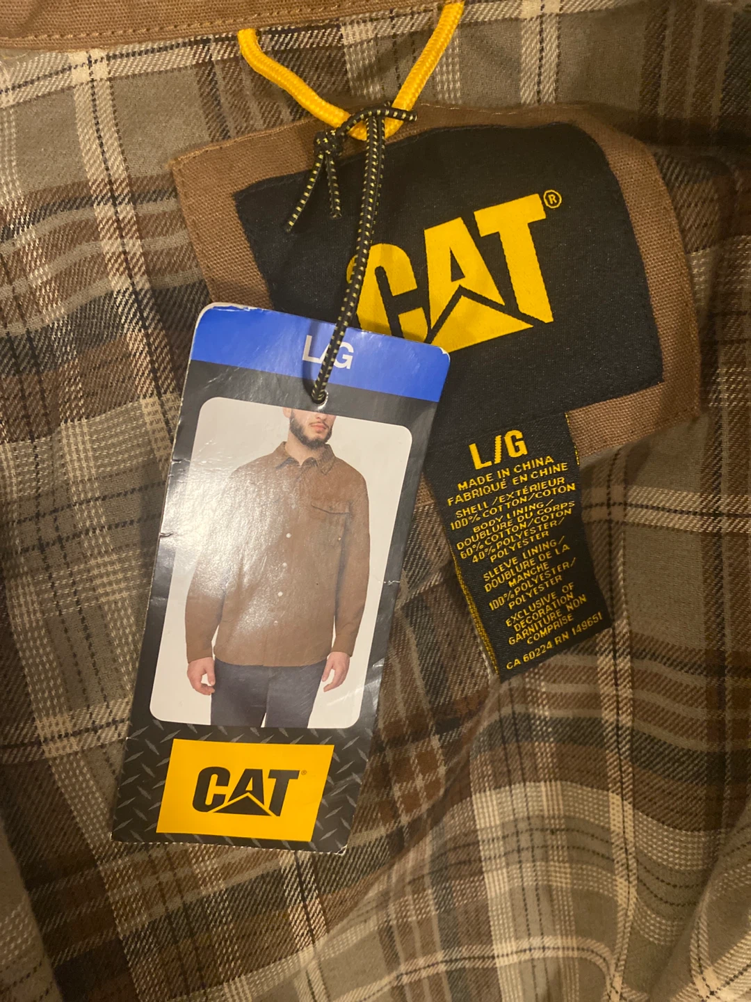 CAT L/G Brown Plaid Lined Work Shirt - photo 2