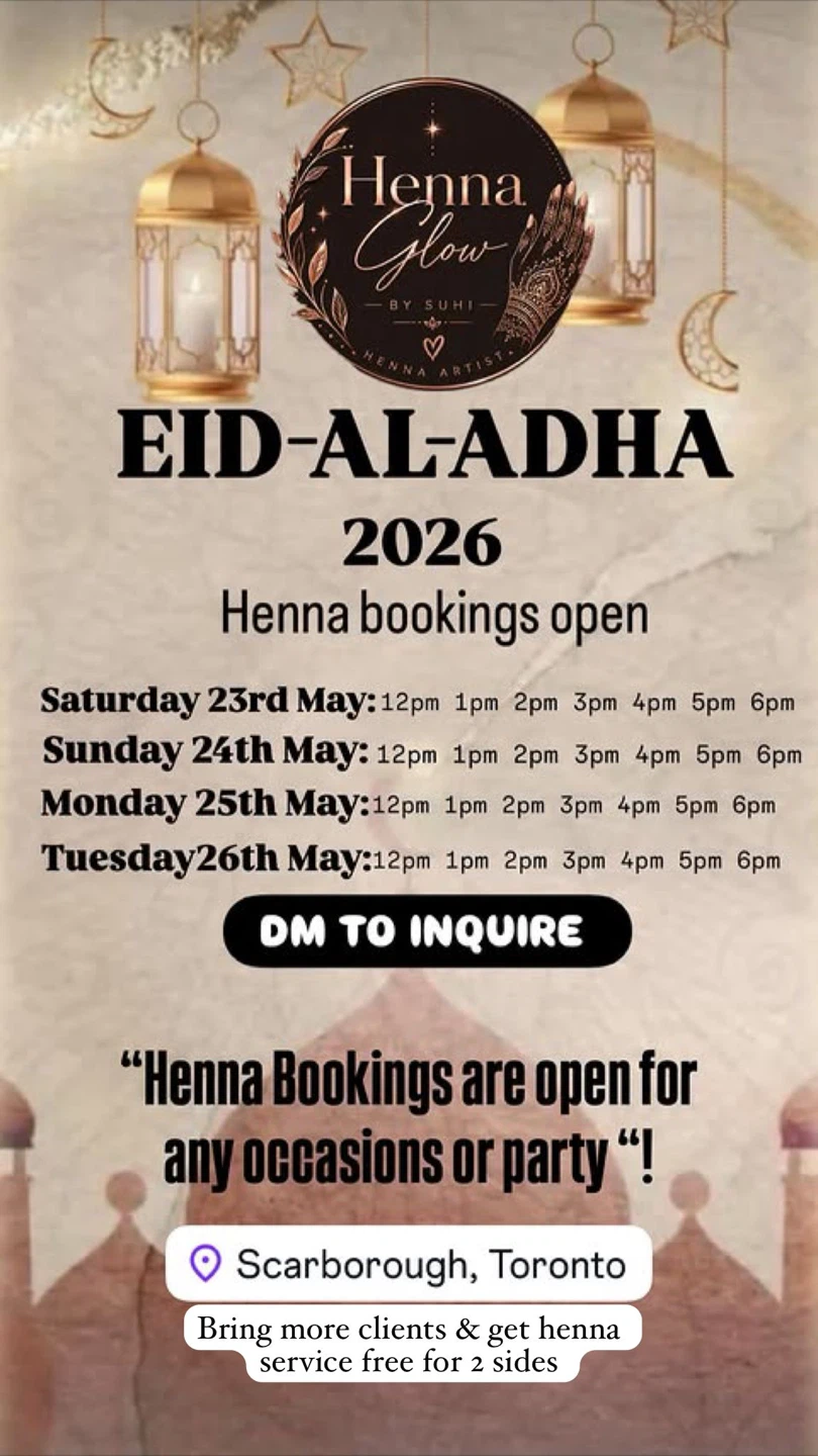 Henna Glow Eid-Al-Adha 2026 Bookings