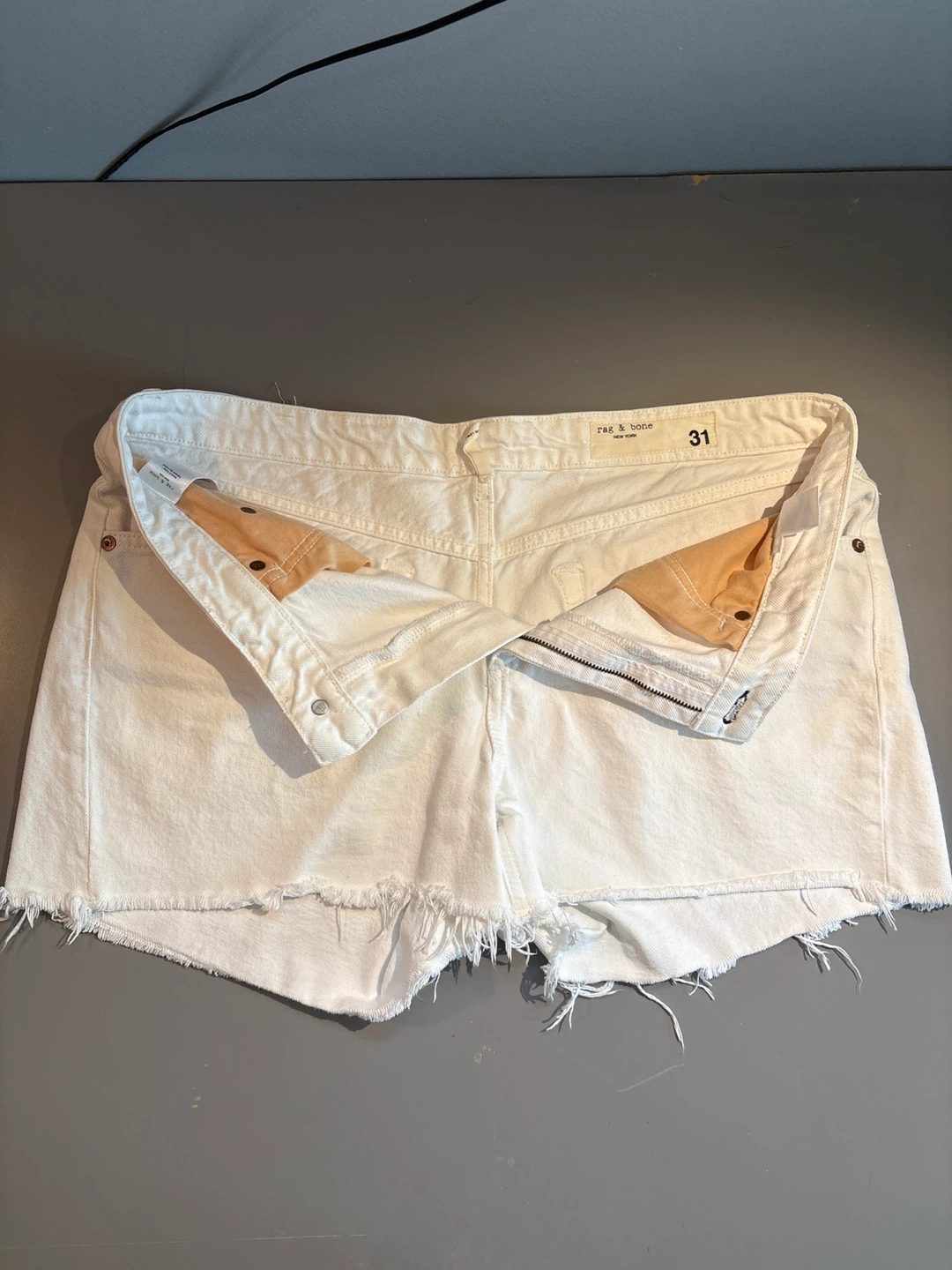 Rag & Bone White Denim Cutoff Shorts - Size 31