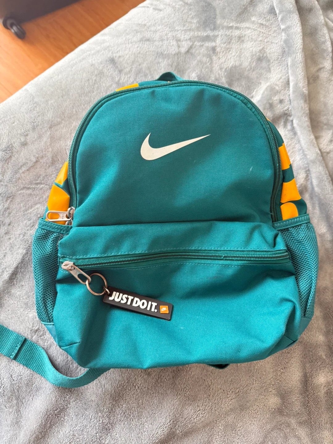 Nike Kids Backpack Teal Orange Swoosh Just Do It