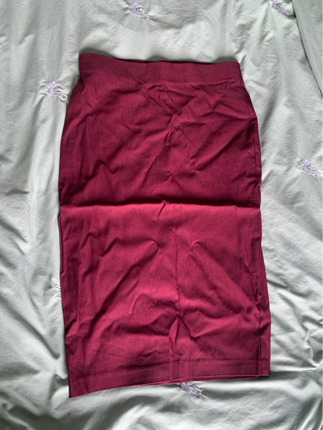 Burgundy Pencil Skirt - Midi
