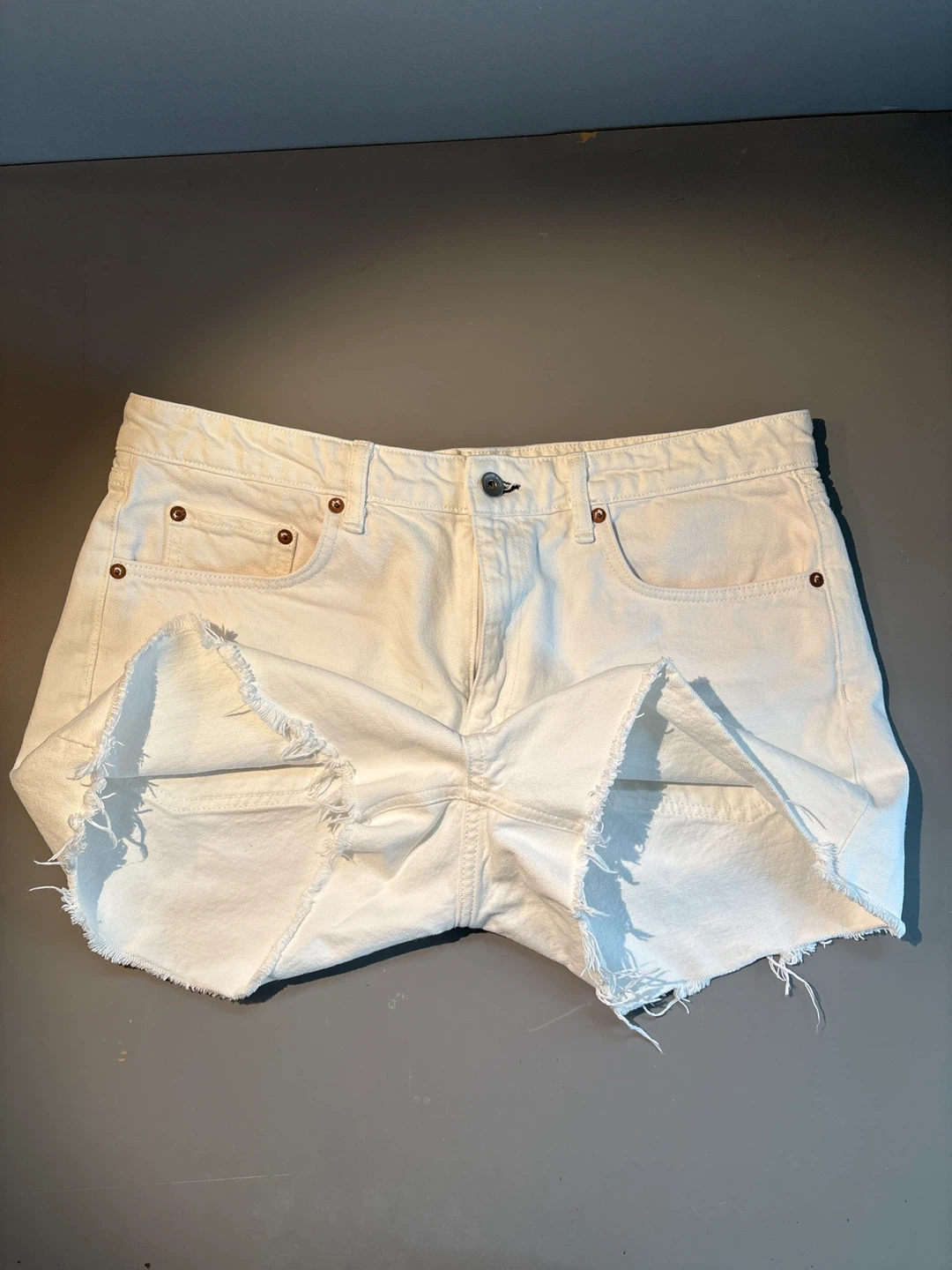 Rag & Bone White Denim Cutoff Shorts - Size 31 - photo 4