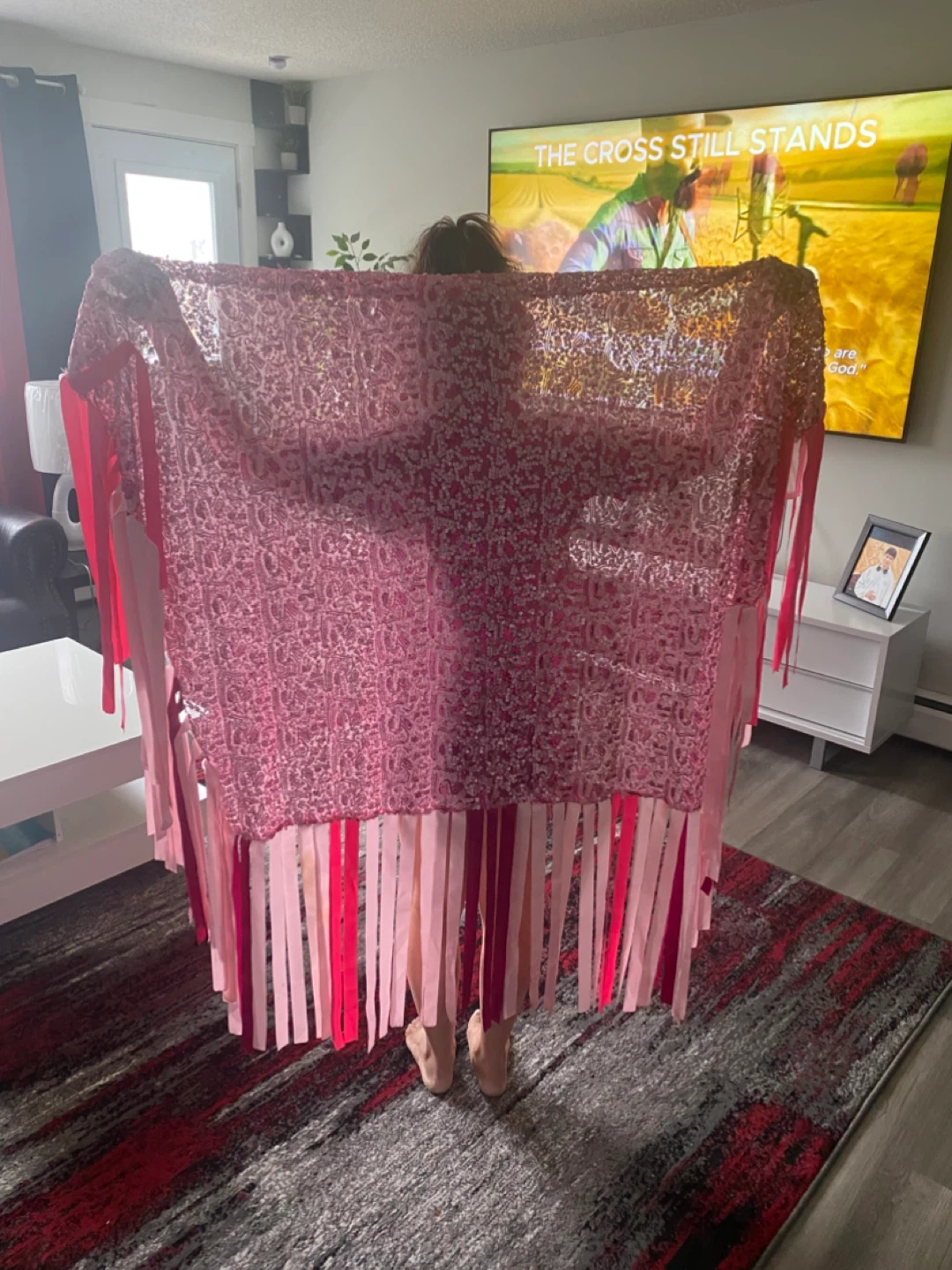 Pink Sequin Shawl