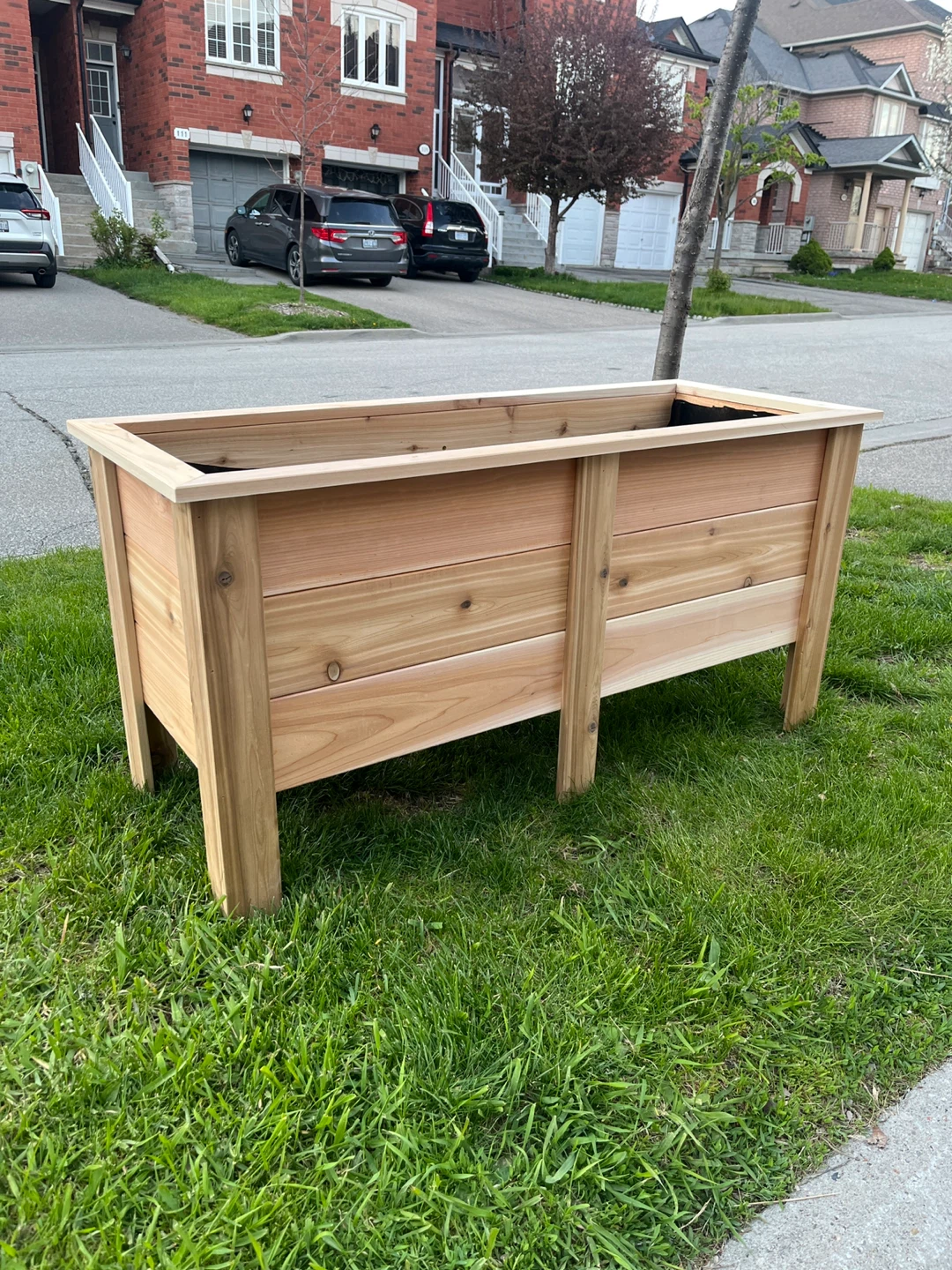 Handcrafted Raised Cedar Planter (Large)