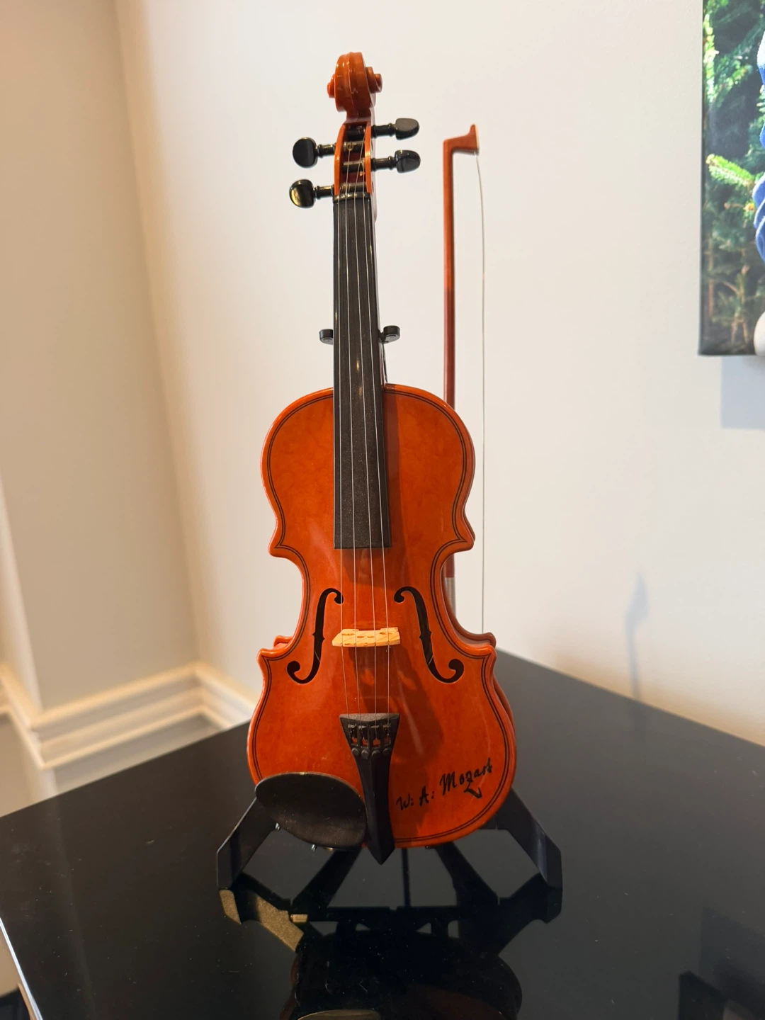 Decorative Violin with W. A. Mozart Signature