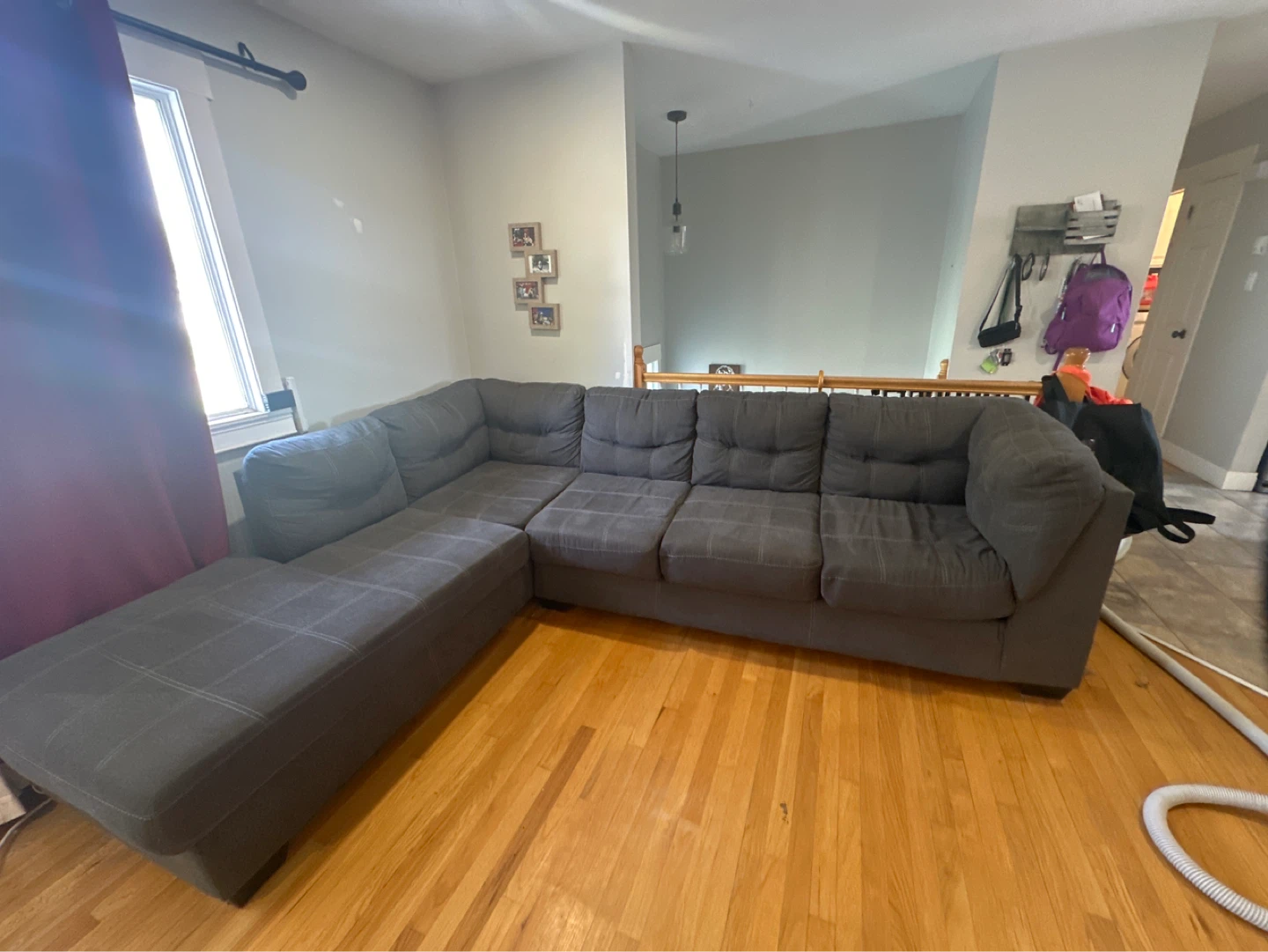 Grey Sectional Sofa with Chaise - photo 3