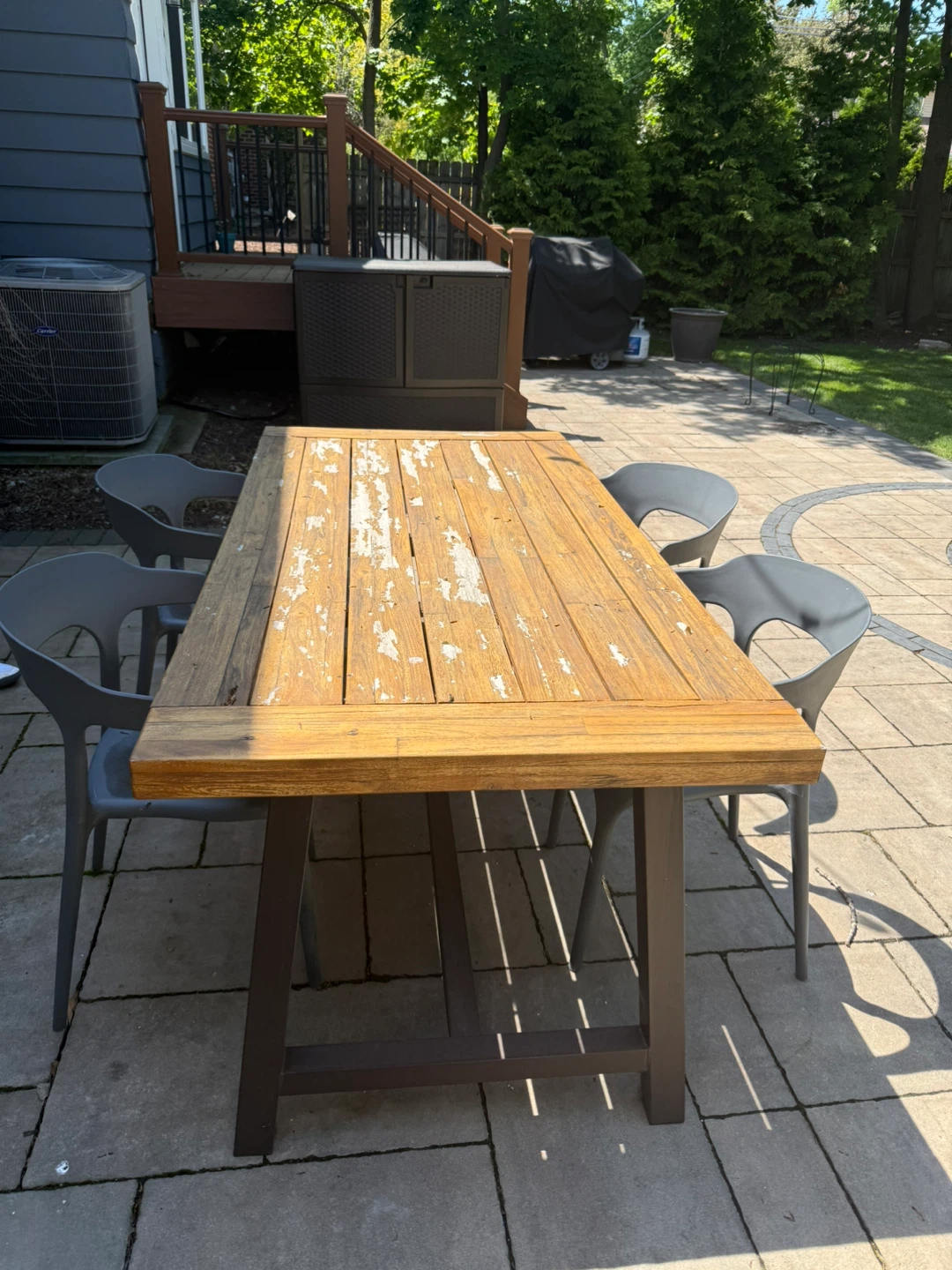 Wooden Outdoor Dining Table with 4 Chairs - photo 2