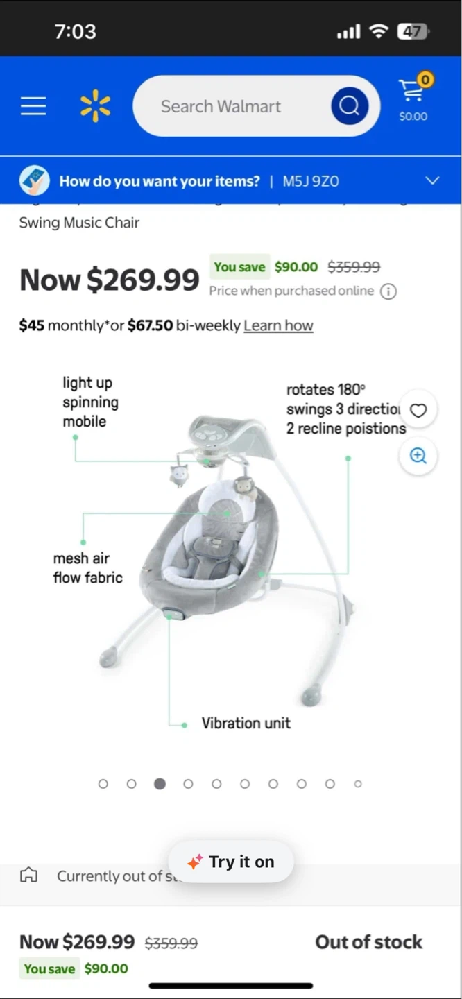 Ingenuity DreamComfort InLighten 6-Speed Baby Swing Chair