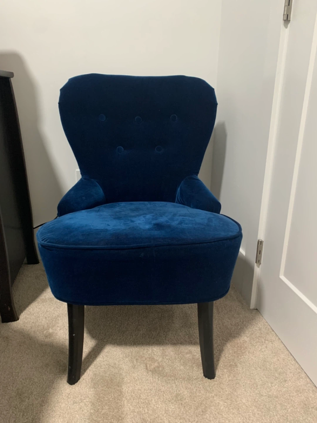 Beautiful Blue Velvet Chair - photo 2
