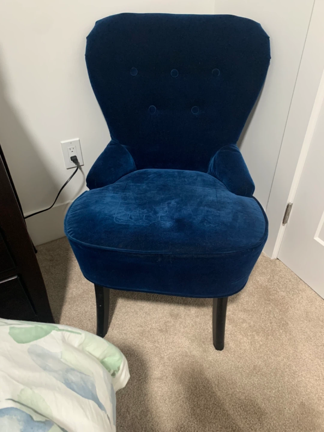Beautiful Blue Velvet Chair
