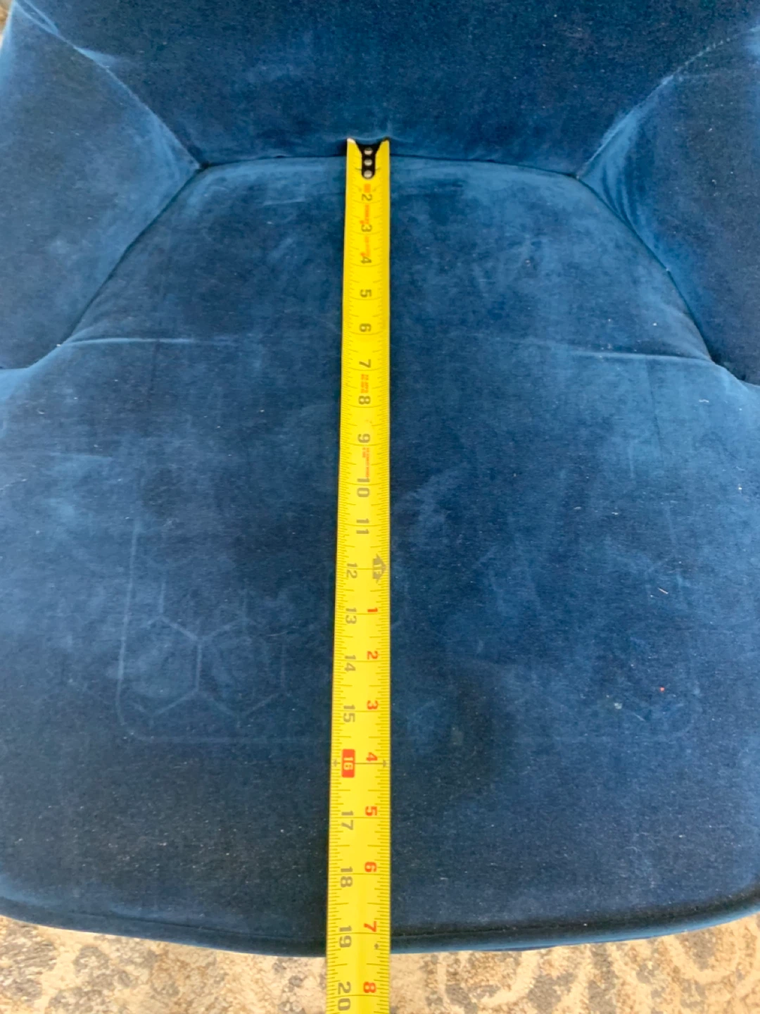 Beautiful Blue Velvet Chair - photo 5