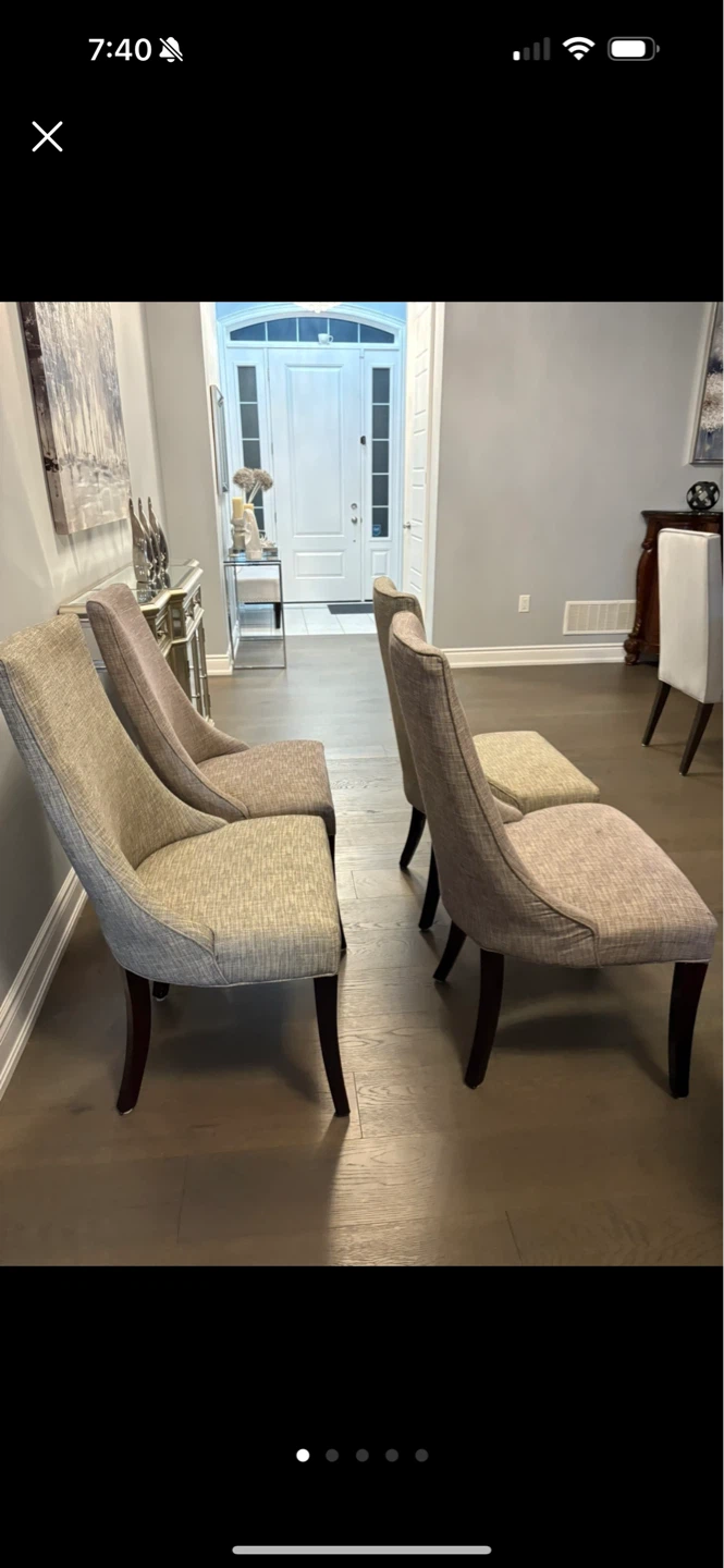 Urban Barn beige dining chairs VGUC ret $2200
