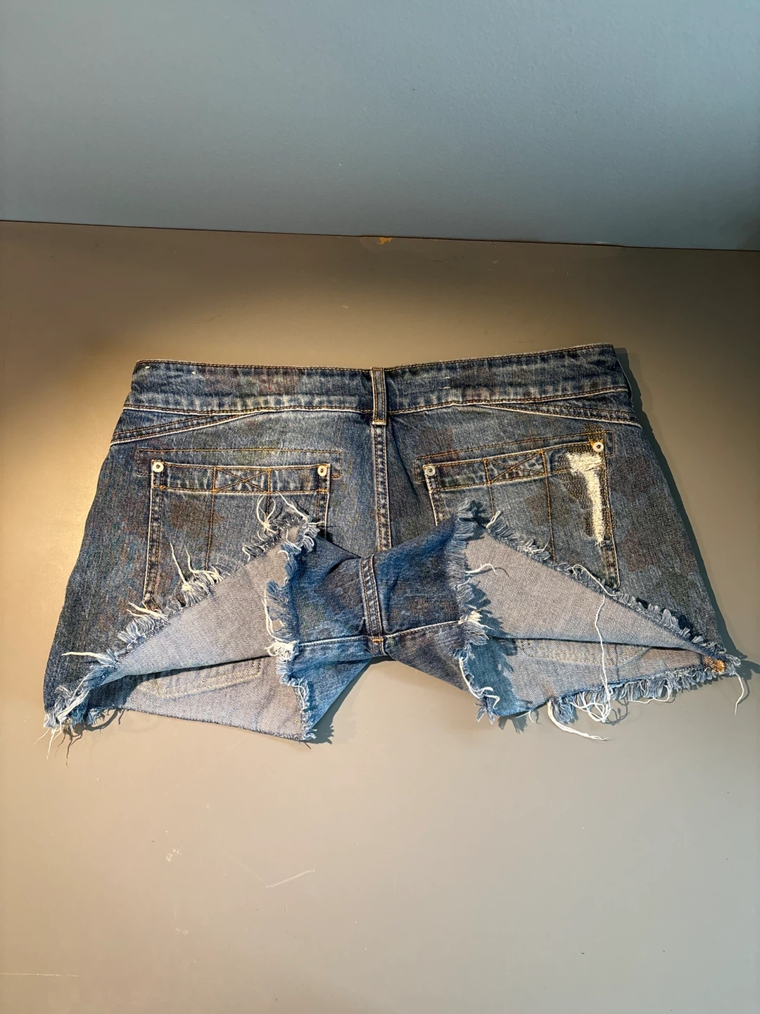Denim Distressed Shorts - photo 5