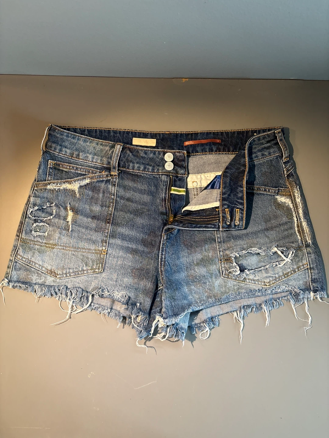 Denim Distressed Shorts - photo 2