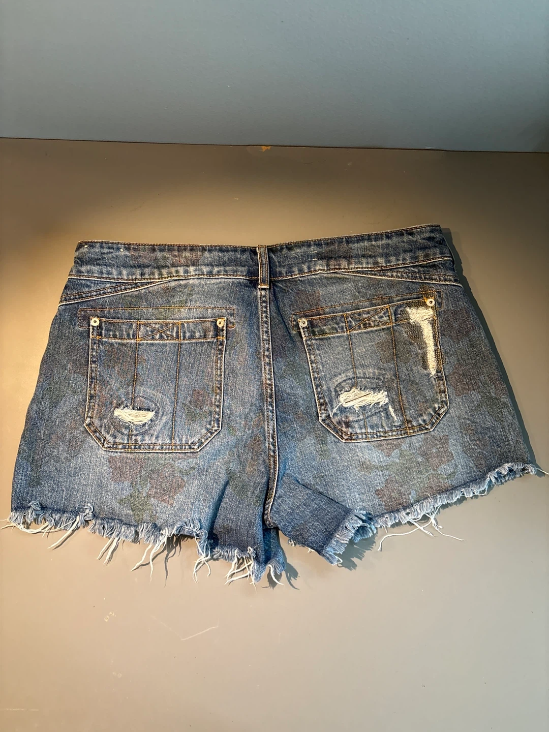 Denim Distressed Shorts - photo 4