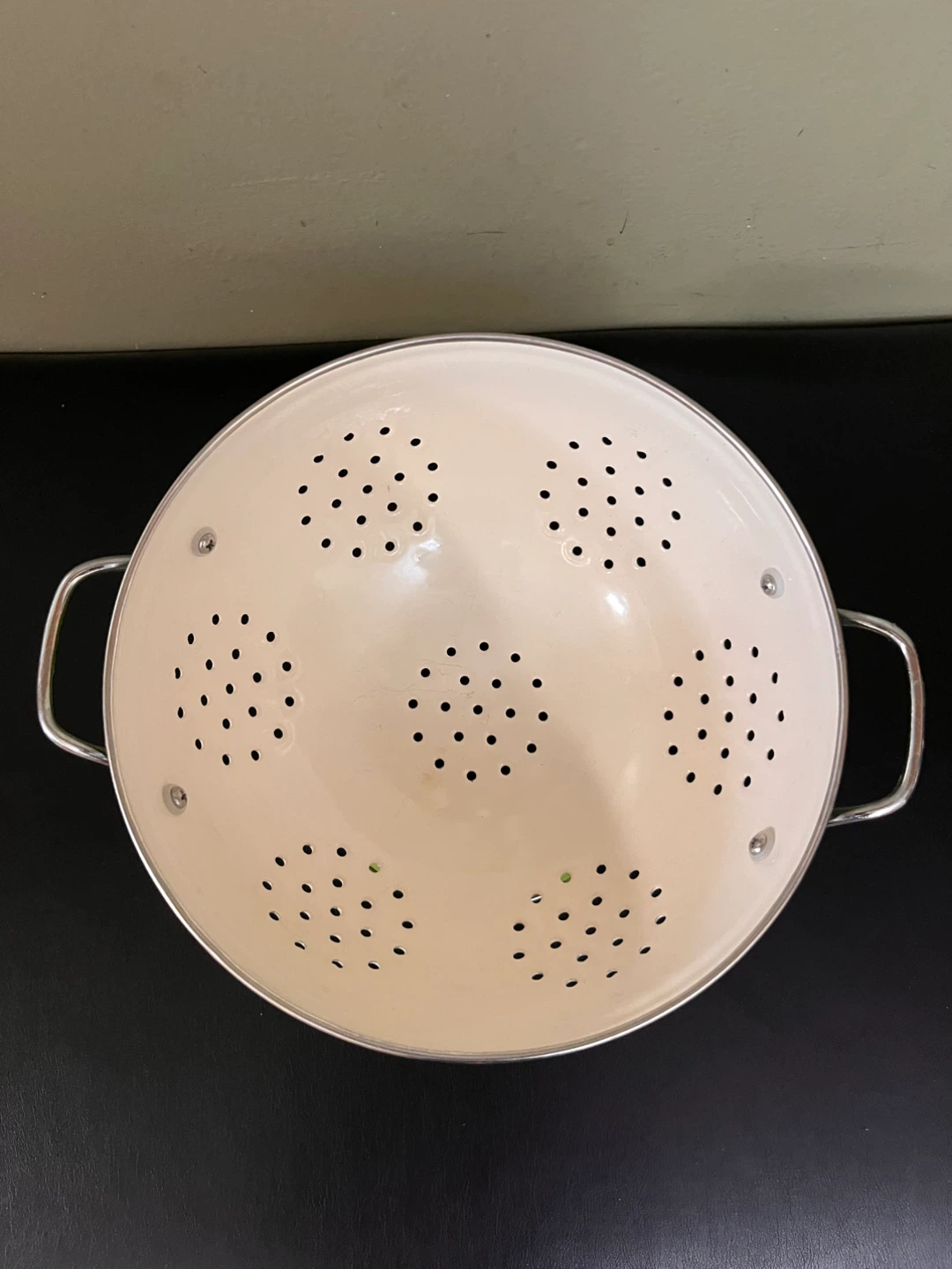 Enamel 9” Colander Pasta Rice Strainer Green - photo 2