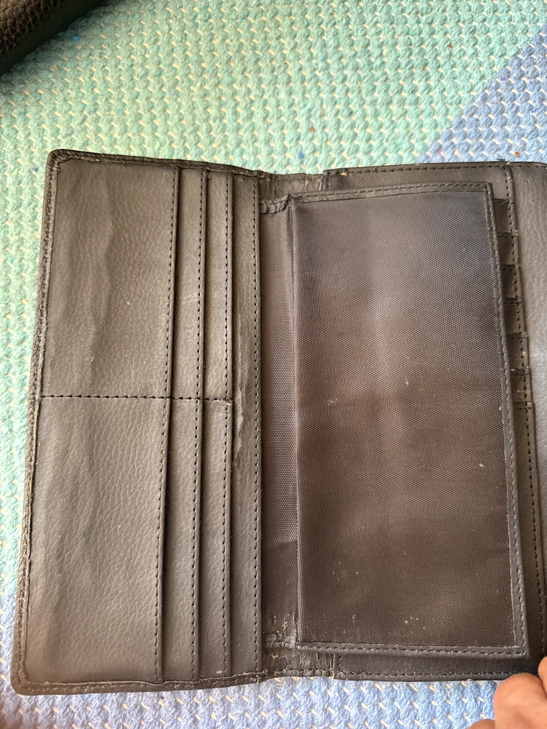 Black Genuine Leather Clutch Wallet with ID Window - photo 3