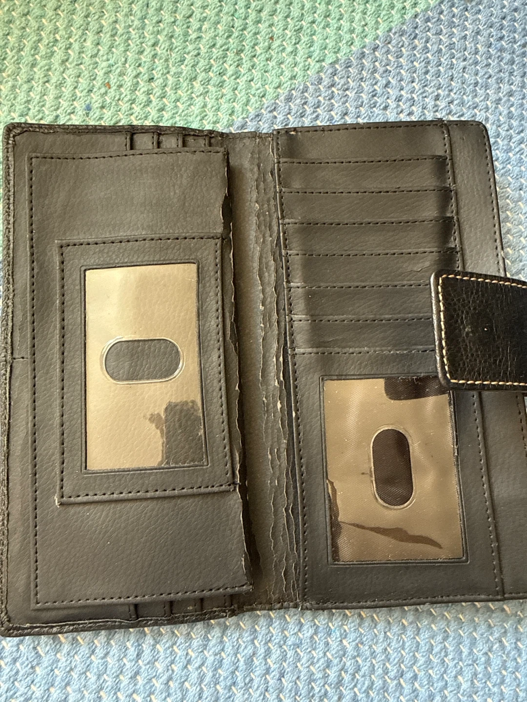 Black Genuine Leather Clutch Wallet with ID Window - photo 4