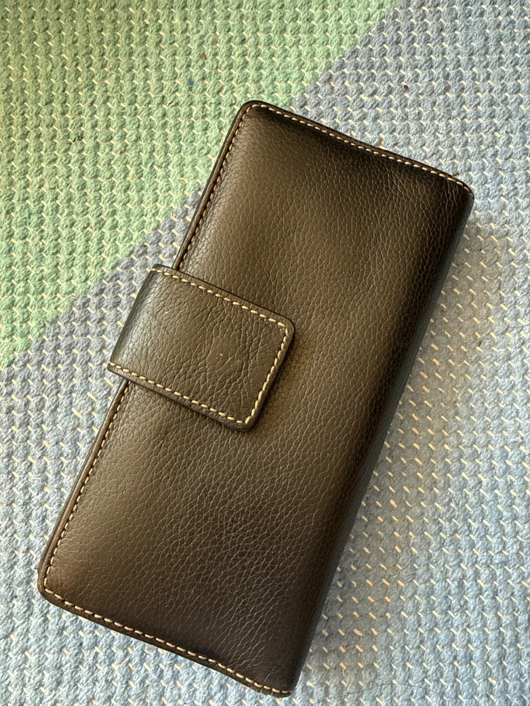Black Genuine Leather Clutch Wallet with ID Window