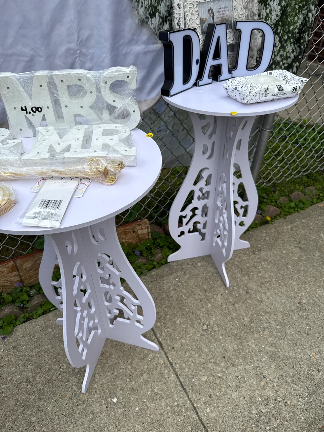 White LED "MR & MRS" & "DAD" Marquee Signs