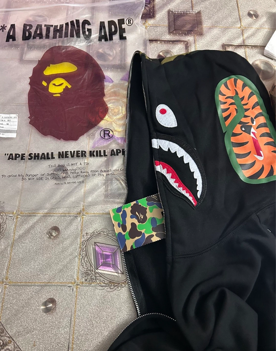 A Bathing Ape Shark Hoodie - Size M