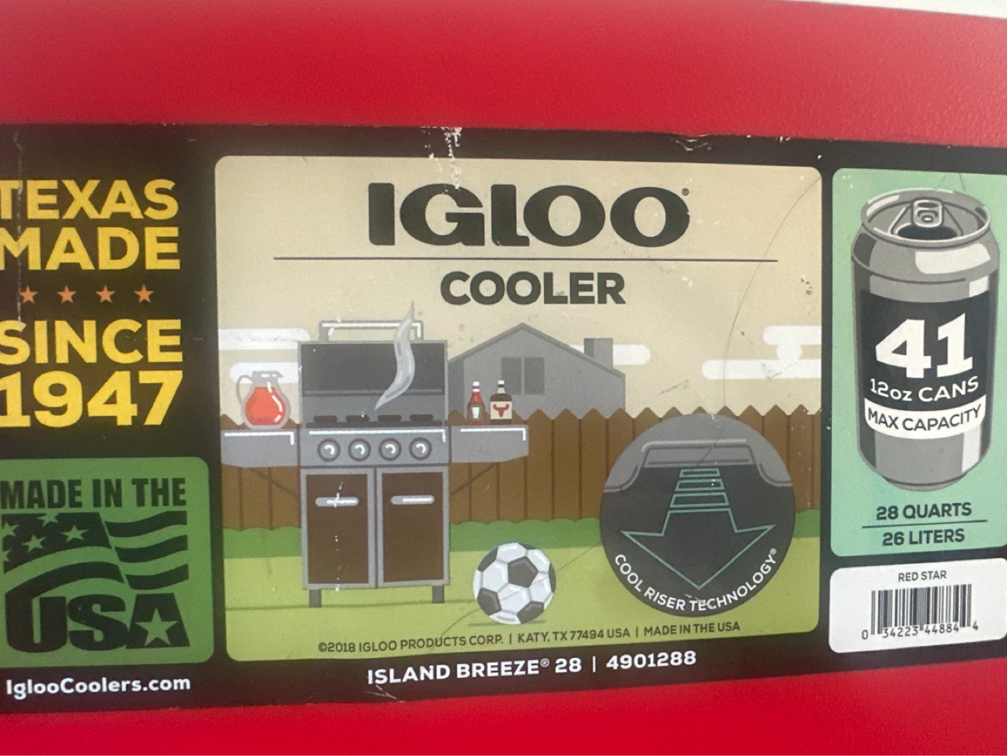 Igloo Cooler - Red/White - 28 Quarts