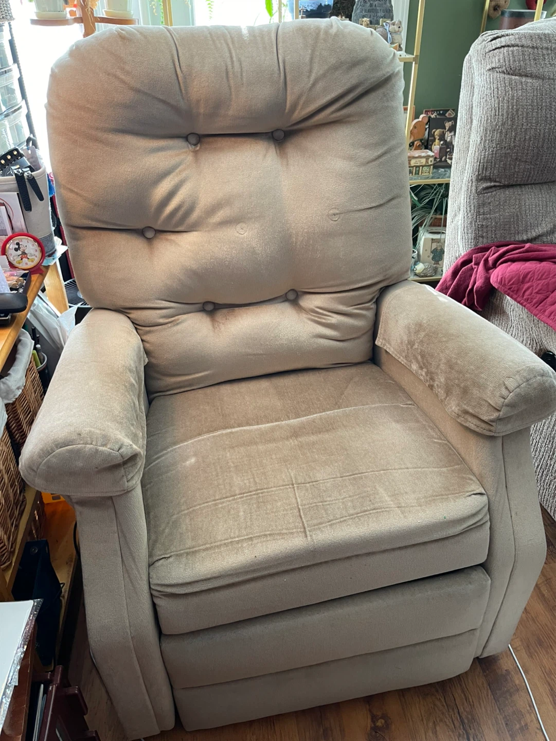 Tan Recliner Chair with footrest - photo 2