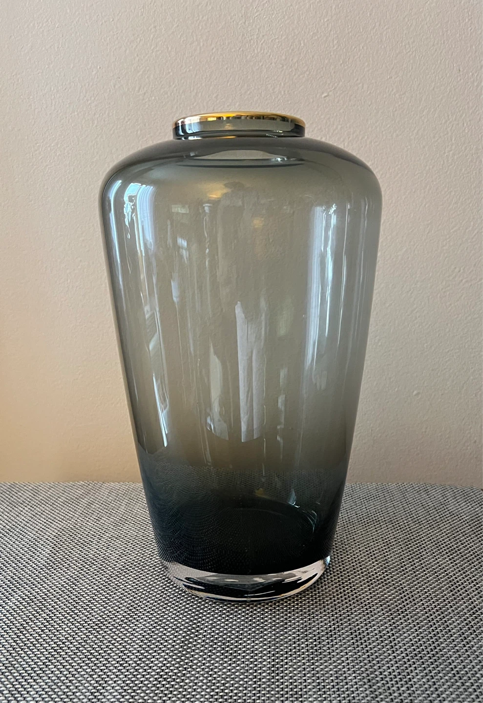 Hotel Collection Gradient Smoke Gray Glass Vase