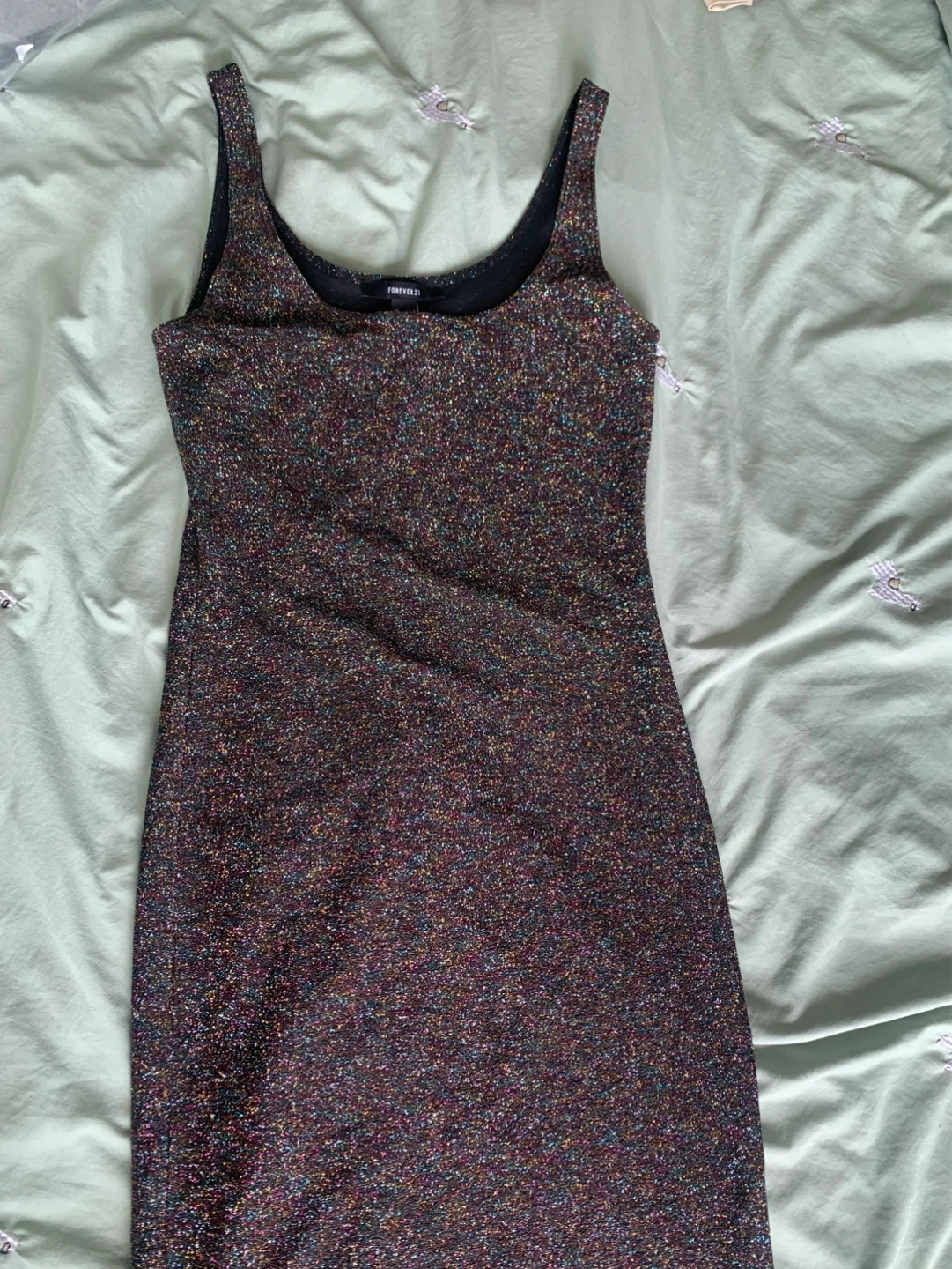 Sparkly Form-Fitting Dress - Midi