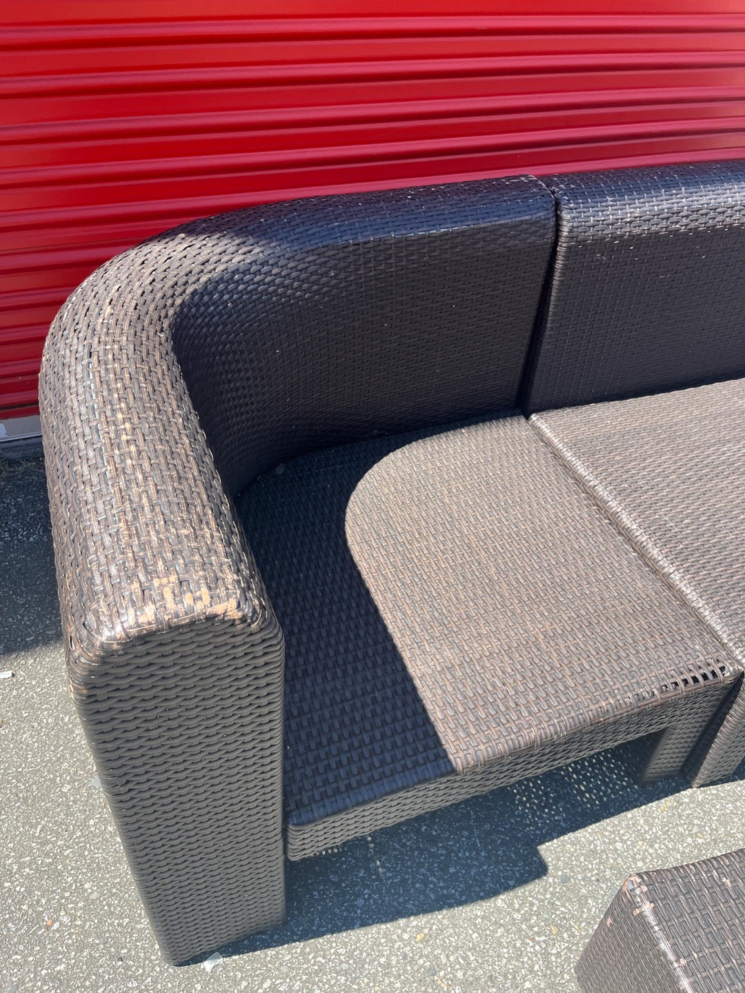 Wicker Sectional Outdoor Sofa Set with Coffee Table - photo 2