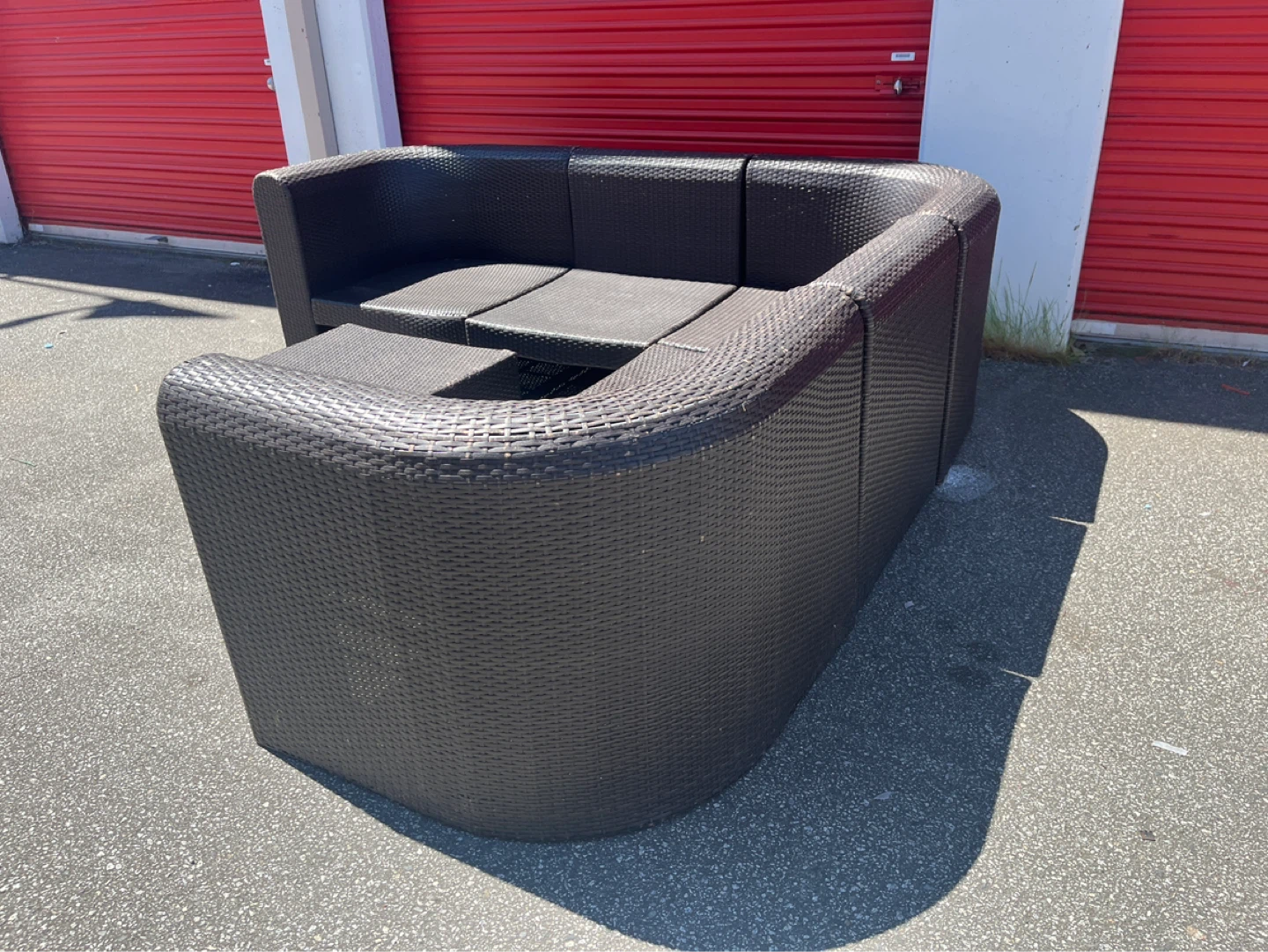 Wicker Sectional Outdoor Sofa Set with Coffee Table - photo 3