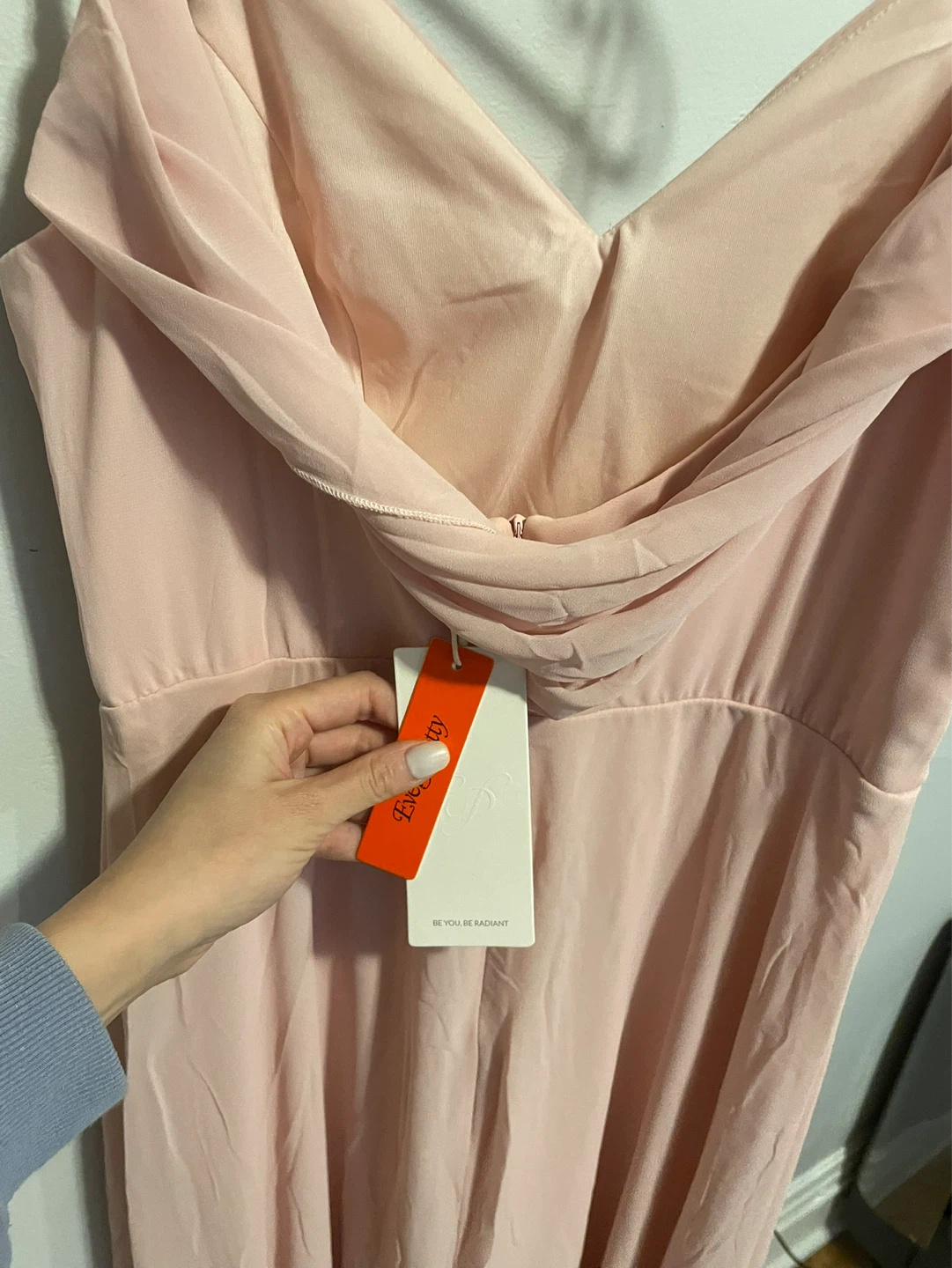 Ever-Pretty Pink Pleated Chiffon Maxi Dress - photo 3