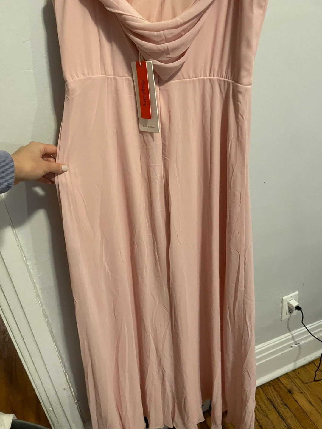 Ever-Pretty Pink Pleated Chiffon Maxi Dress - photo 4