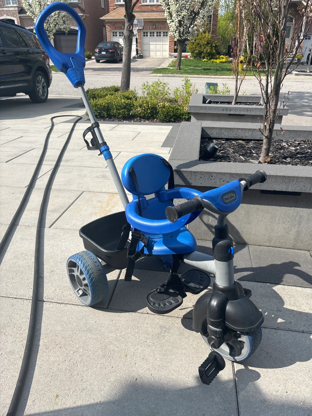 Blue Toddler Tricycle with Parent Handle