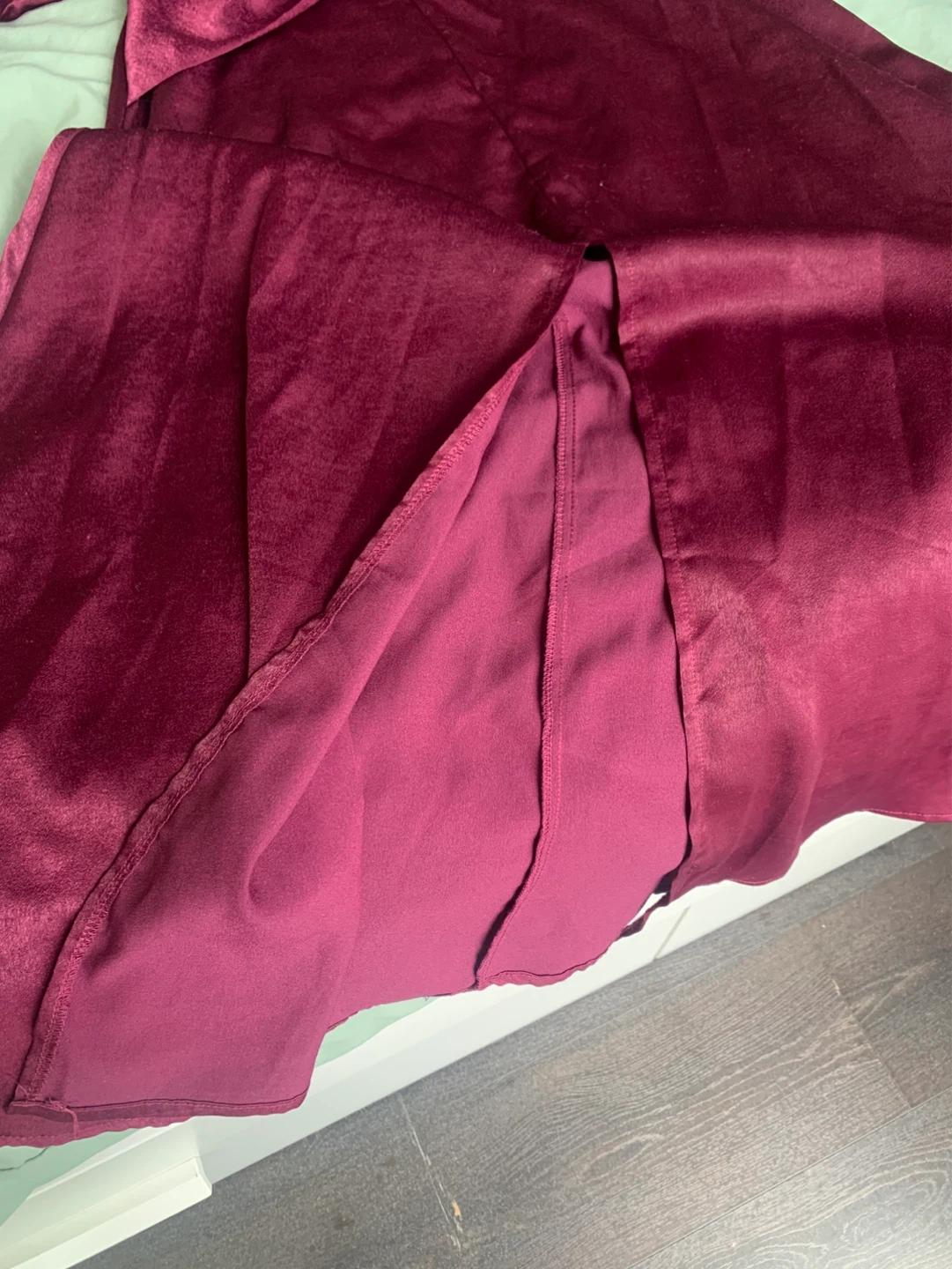 Maroon V-neck Twisted Waist Dress - photo 3