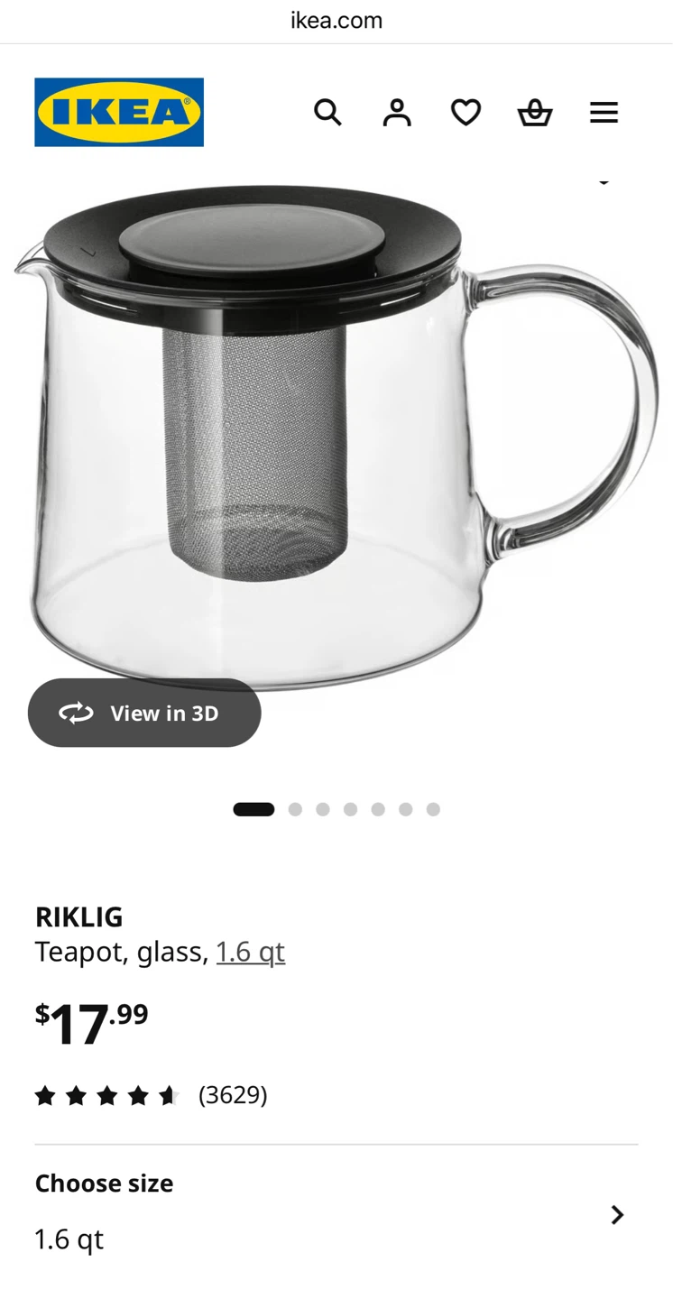 IKEA Riklig 32 Ounce Teapot - photo 2