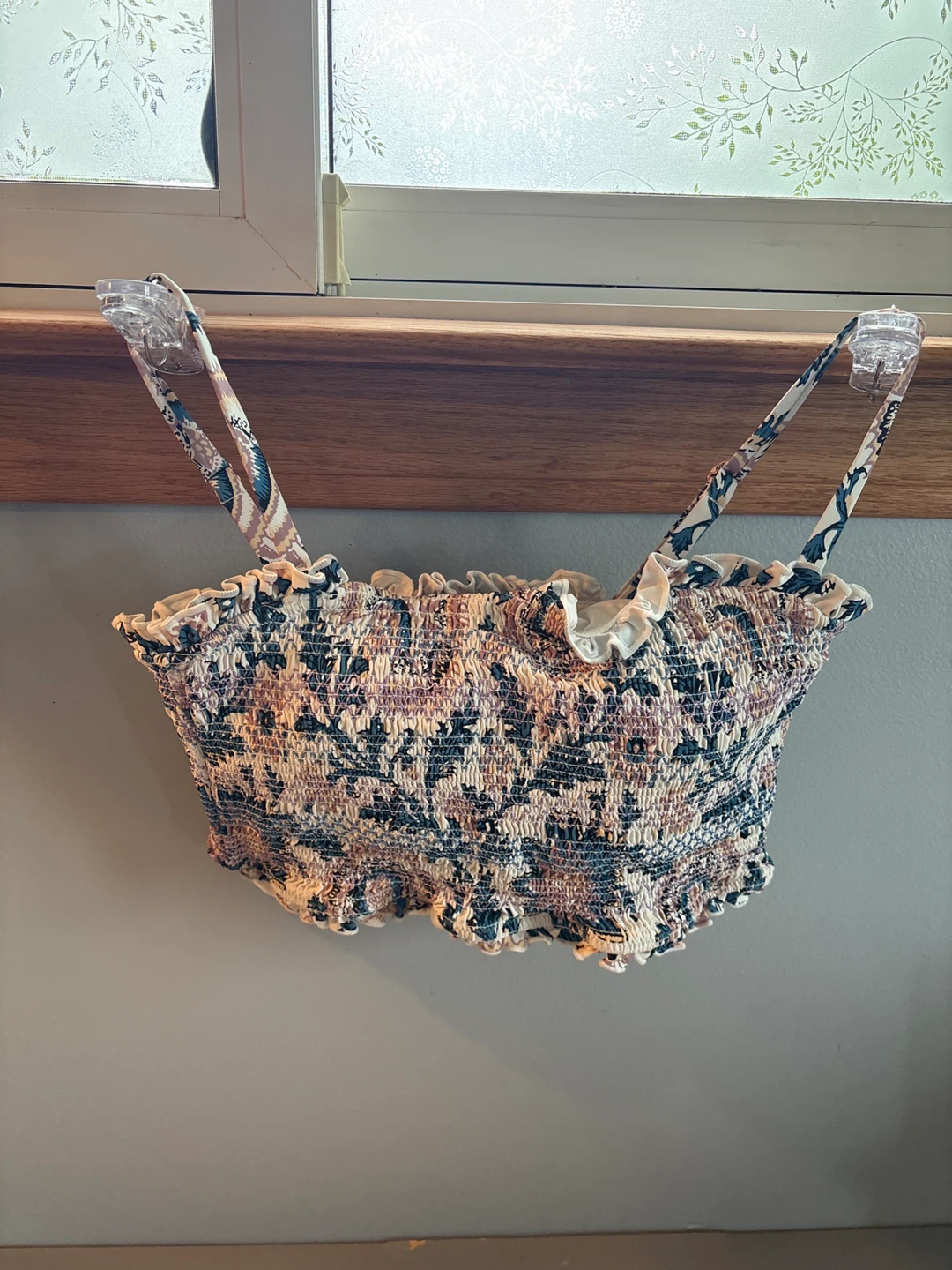 Celandine Smocked Floral Crop Top with Ruffles
