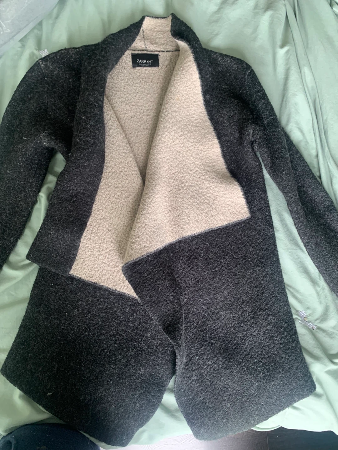 Zara Knit Open Front Cardigan - Charcoal Grey
