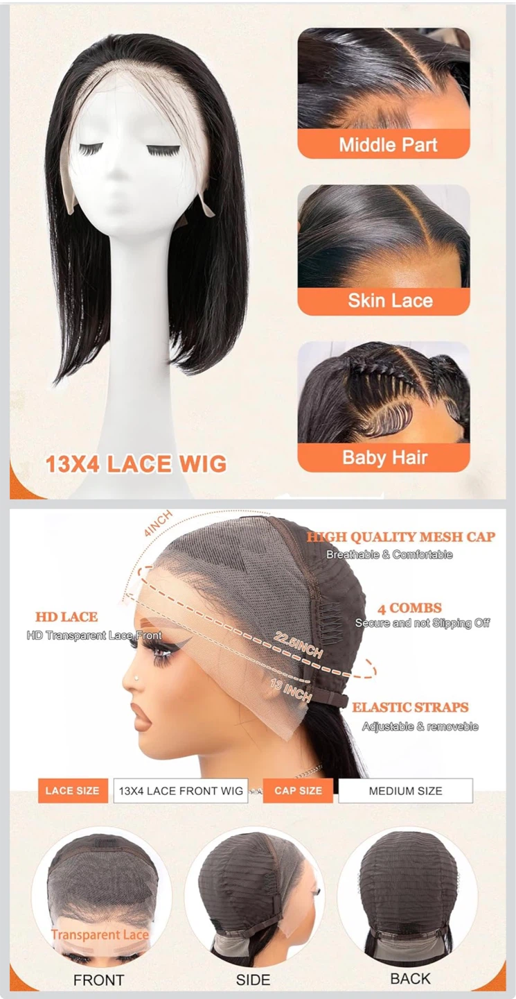 Brazilian Straight HD Lace Front Wigs - 100% Human Hair - photo 2