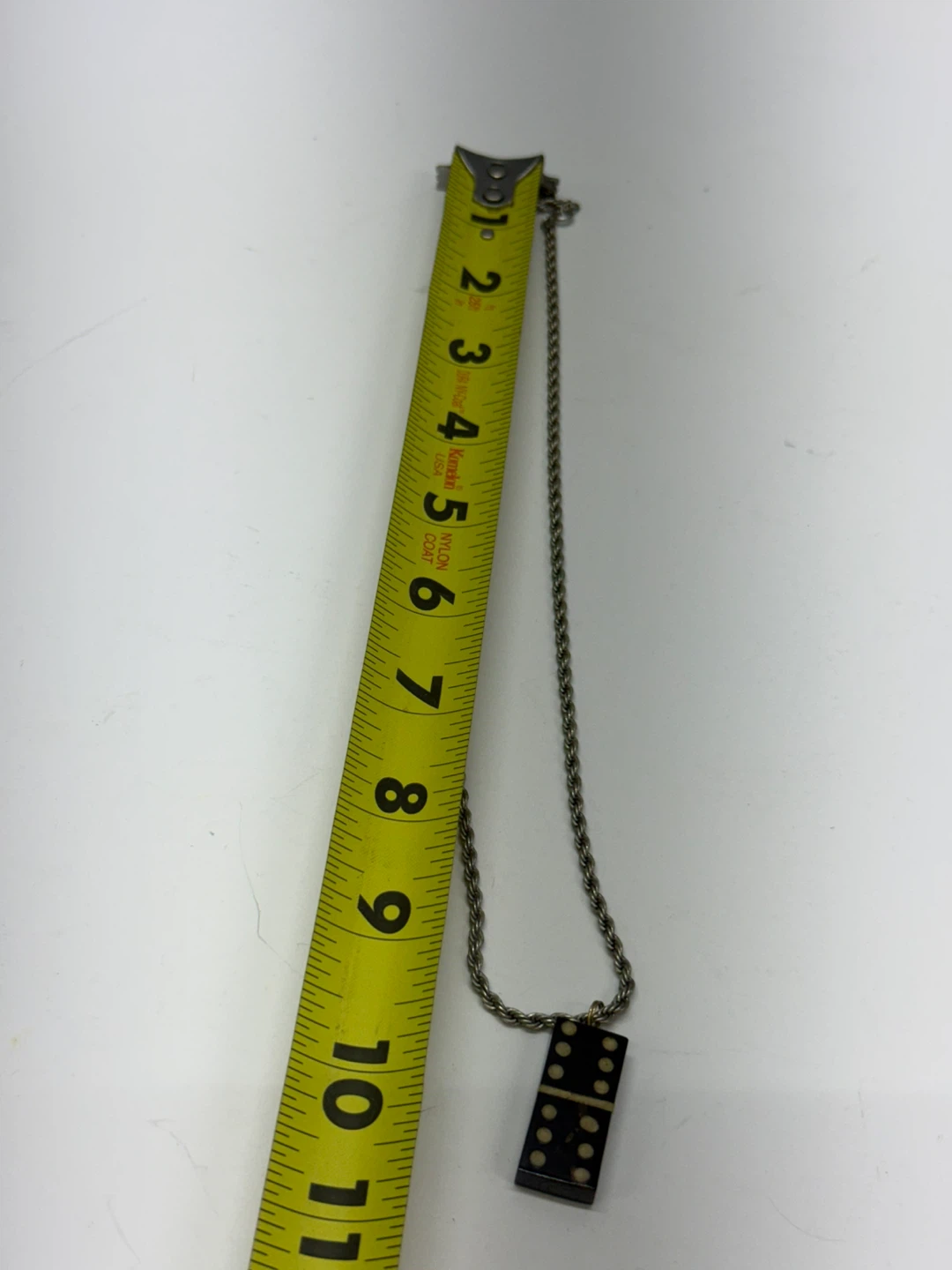 Domino Pendant Necklace Retro Charm Chain Sterling - photo 3
