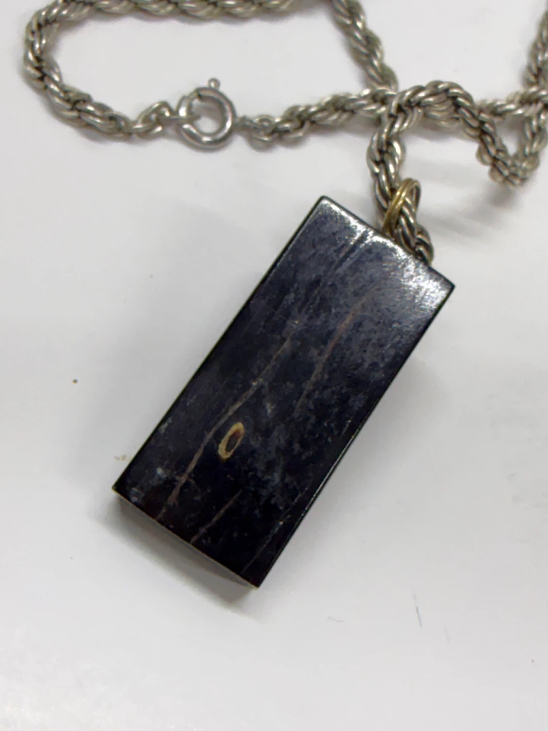 Domino Pendant Necklace Retro Charm Chain Sterling - photo 5