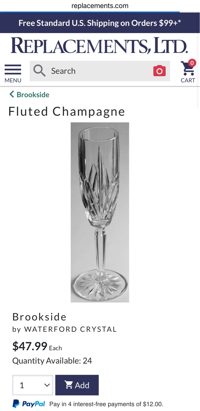 Set of 4 Marquis by Waterford Crystal Brookside Champagne Flutes - photo 2